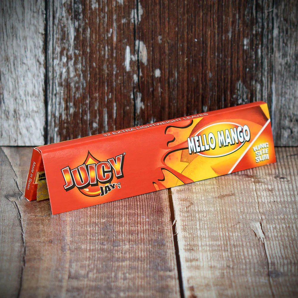Juicy Jay's King Size Slim Rolling Papers - Mello Mango