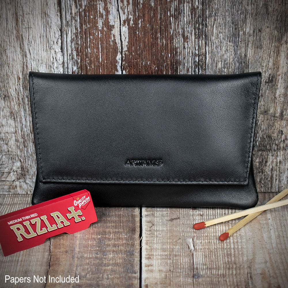 Sarome Leather Handrolling Pouch - Black PO21