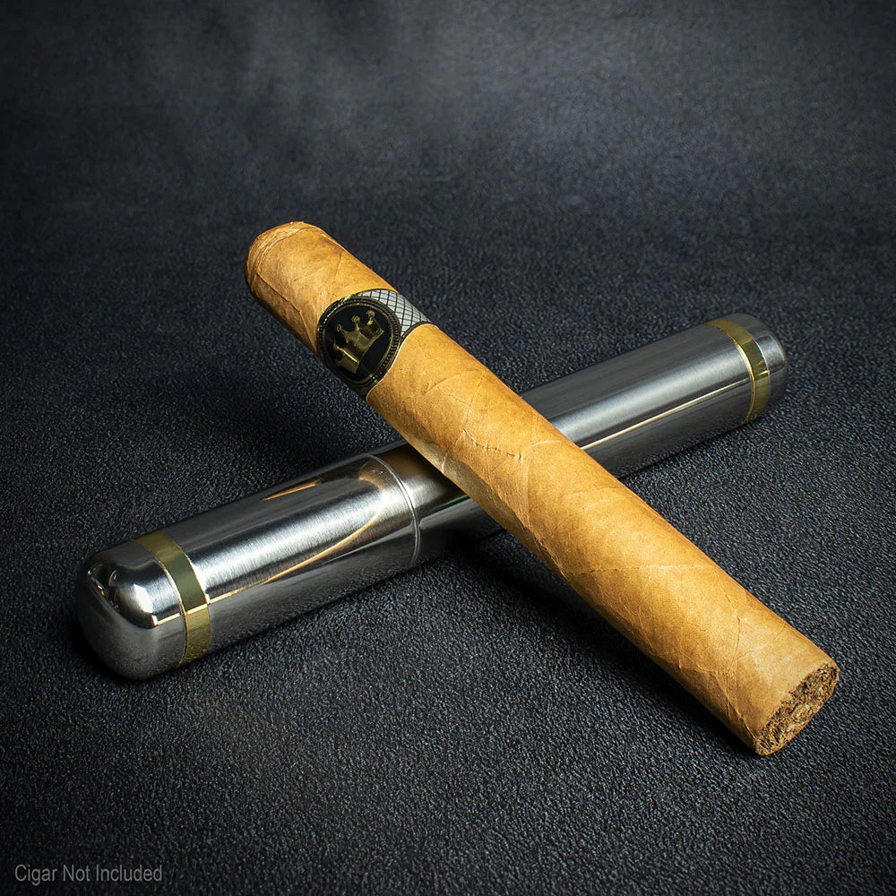 Single Cigar Tube  - Polished Chrome Finish