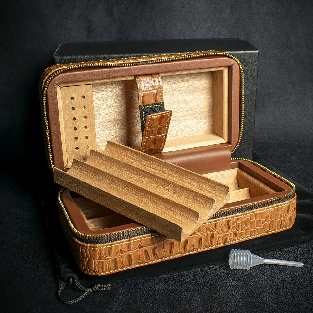 Sikarlan Leather Travel Cigar Case  - 6 Cigars