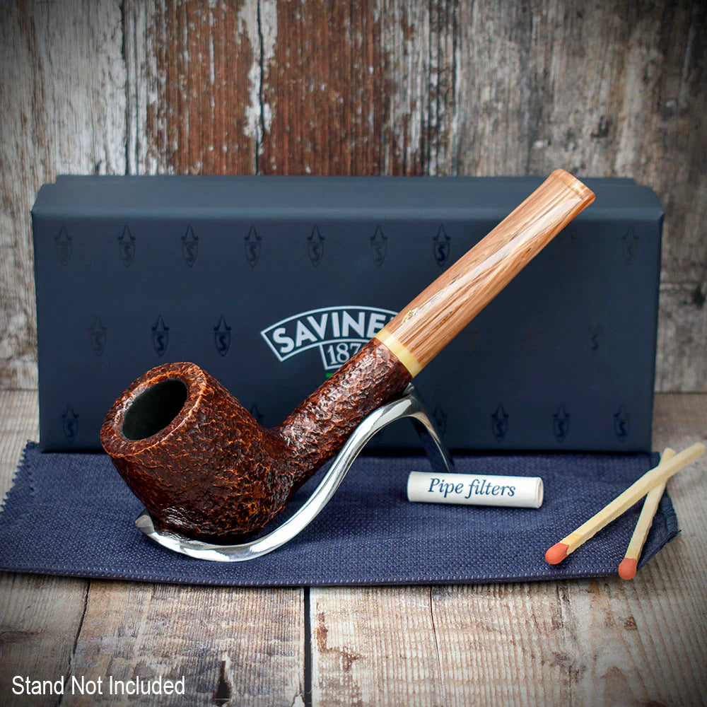 Savinelli Dolomiti Rustic Light Brown 128 - 9mm Briar Pipe