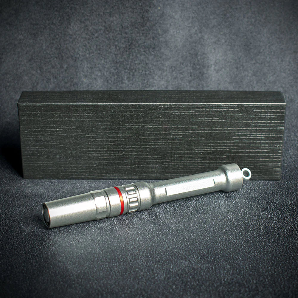 Satin Silver Metal Cigar Drill Spike Nubber & Double Punch - Draw Enhancer Tool