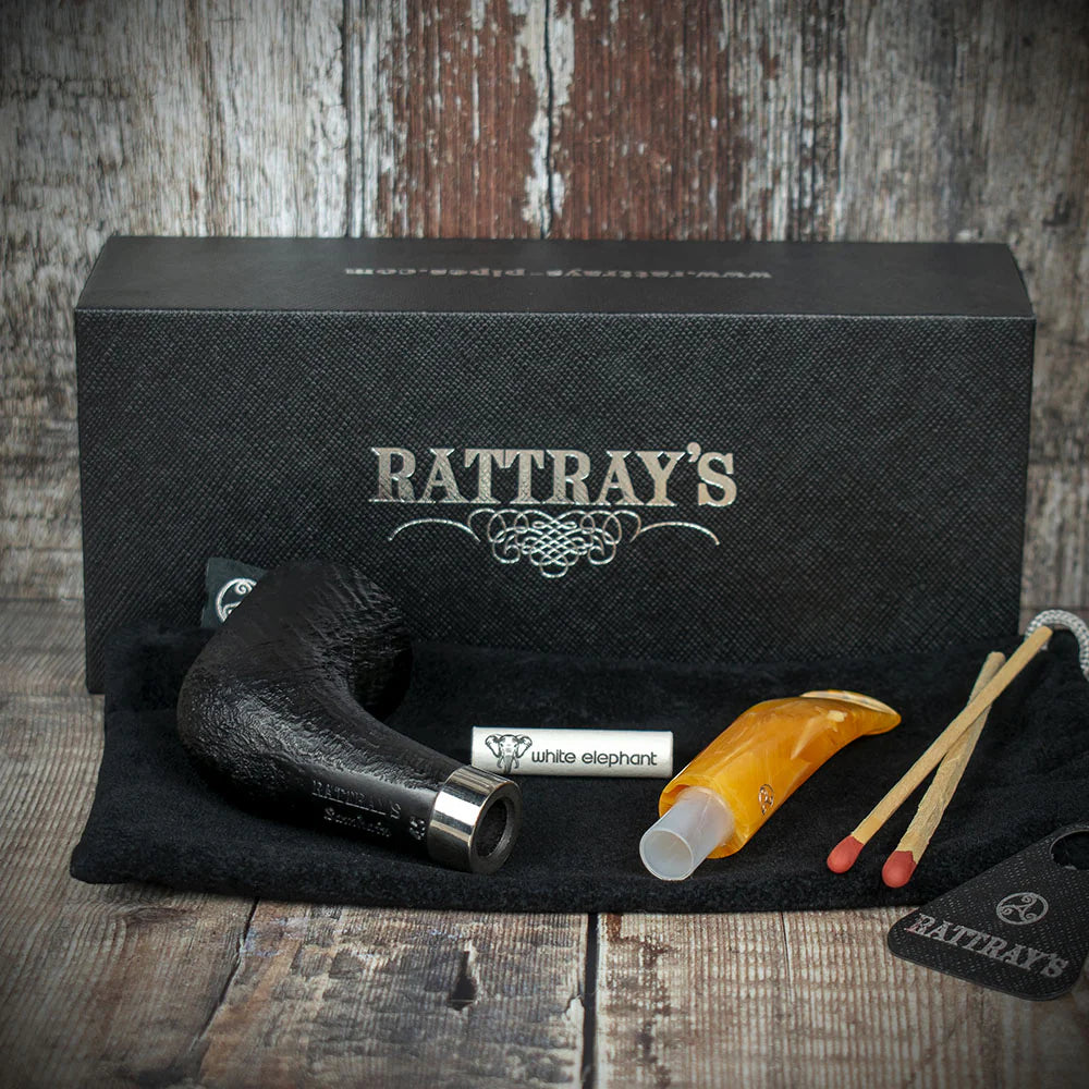 Rattray's Samhain Sandblast Yellow Briar Smoking Pipe - Shape 45