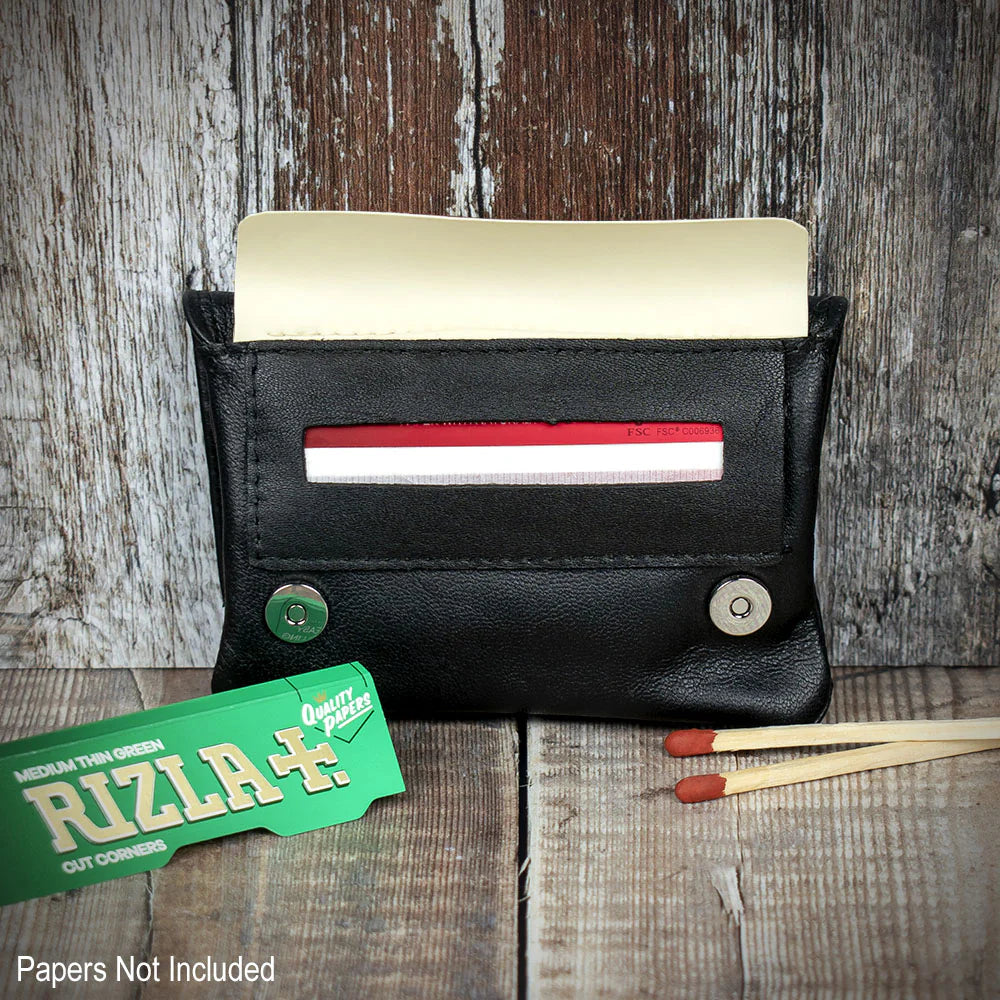 Sarome Leather Handrolling Pouch - Black PO29