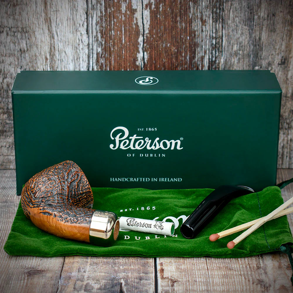 Peterson of Dublin Arklow Sandblasted Briar Smoking Pipe - Shape 01 - 9mm