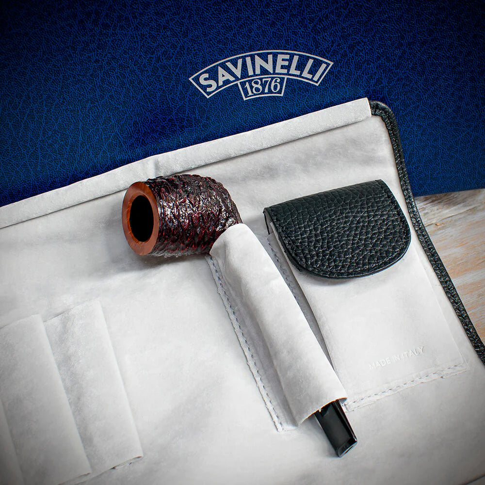 Savinelli Black Leather Travel Pipe Bag
