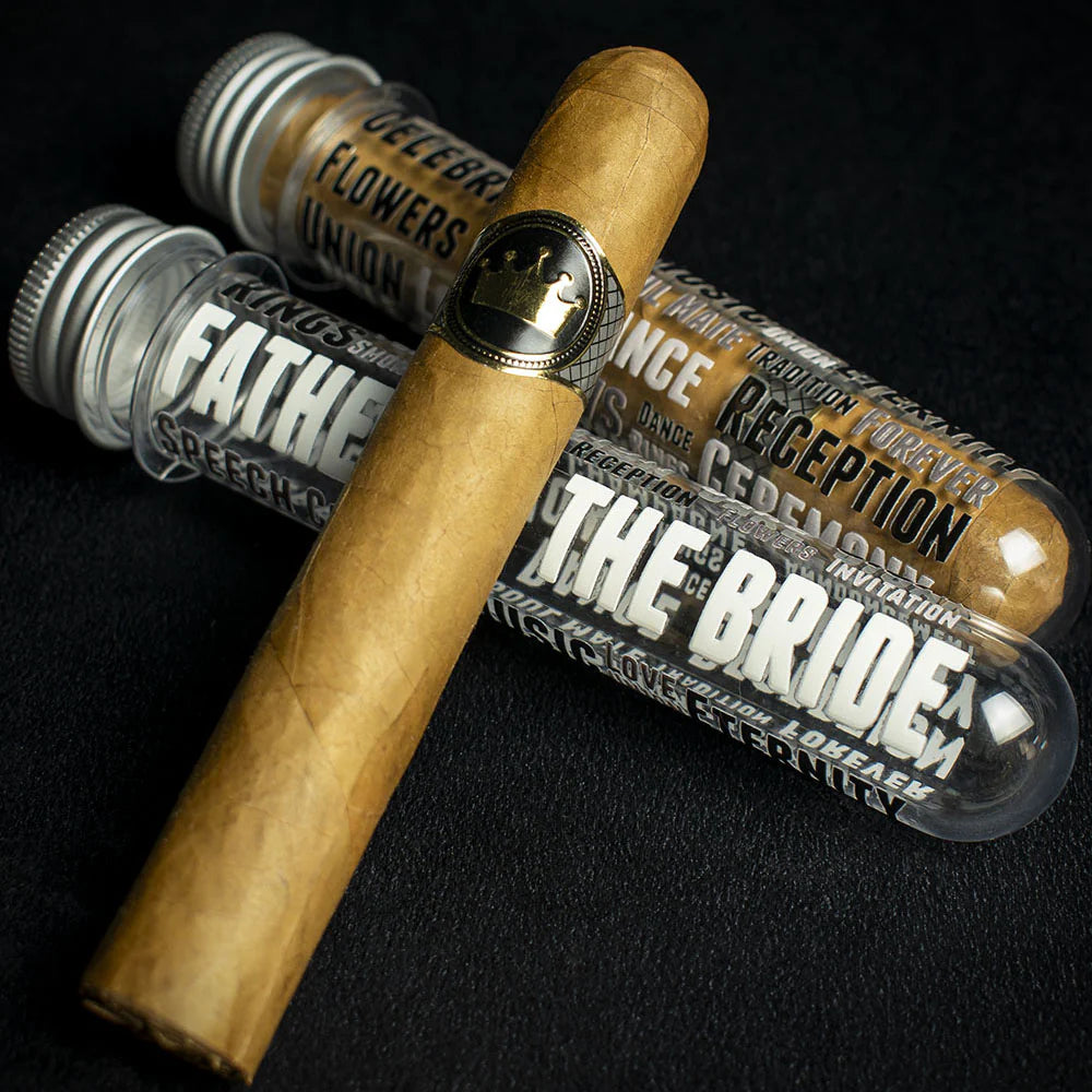 Wedding Cigar Gift Tube + Smoke-King Robusto - Father Of The Bride