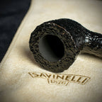 Savinelli Mini -  Black Rusticated Briar Smoking Pipe - Shape 409 (6mm)