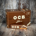 OCB Kingsize Slim Virgin Rolling Papers & Tips - Box of 32