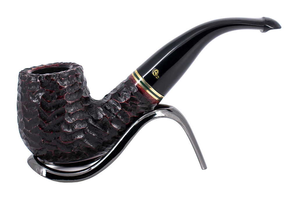 Peterson of Dublin Emerald Rusticated Briar Smoking Pipe - Shape XL90 - 9mm