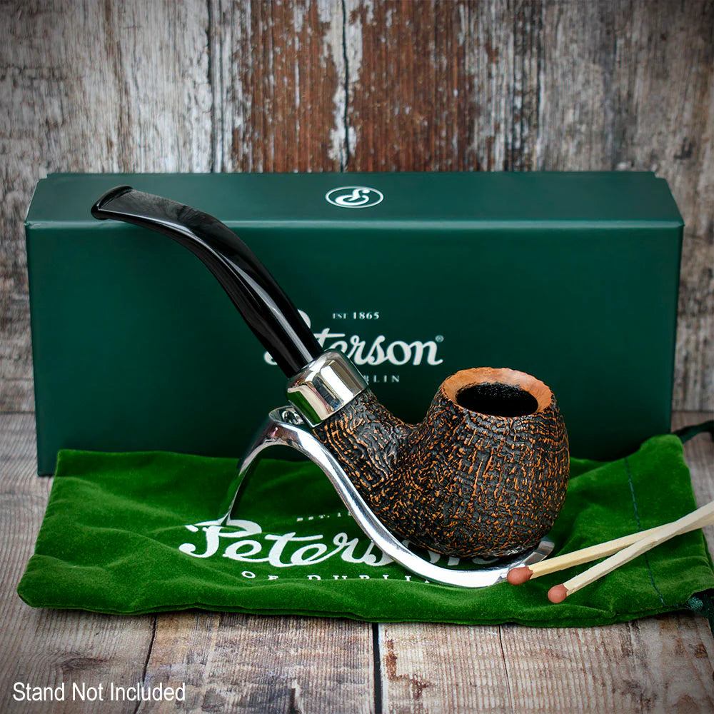 Peterson of Dublin Arklow Sandblasted Briar Smoking Pipe - Shape 68 - 9mm