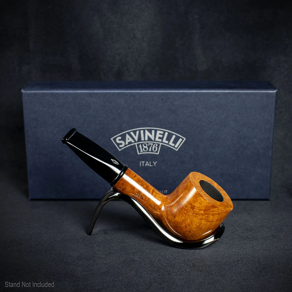 Savinelli Mini -  Smooth Briar Smoking Pipe - Shape 128 (6mm)