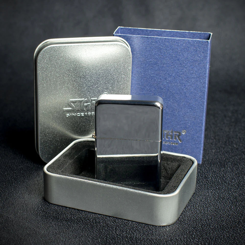 Star Petrol Lighter - High Polish Chrome