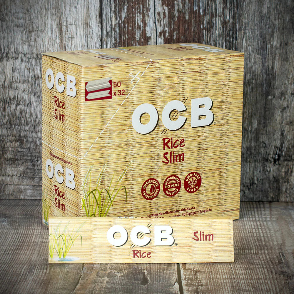 OCB Kingsize Slim Rice Rolling Papers - Box of 50