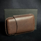 Artamis Brown Leather Cigar Case - 3 Robustos