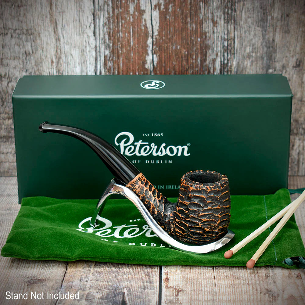 Peterson of Dublin Aran Rusticated Briar Smoking Pipe - Shape No.65