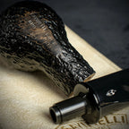 Savinelli Mini -  Black Rusticated Briar Smoking Pipe - Shape 321 (6mm)