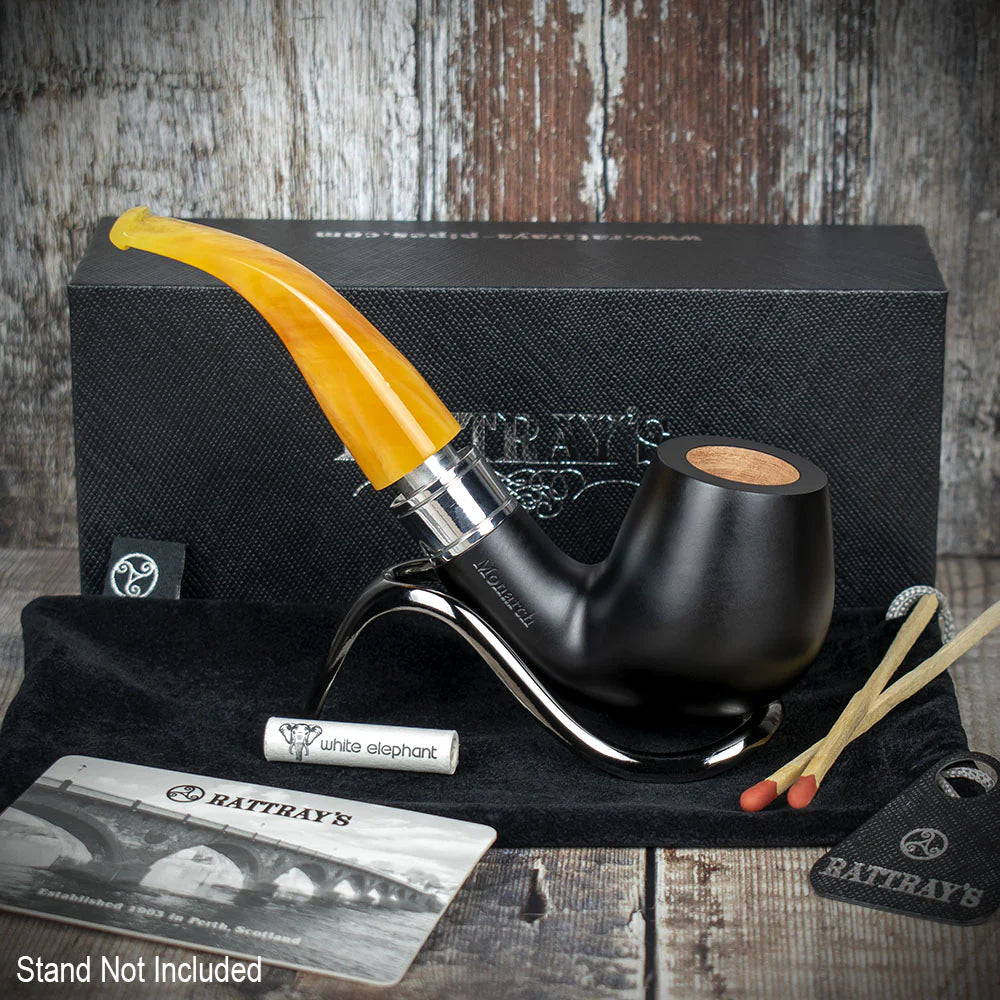 Rattrays Monarch Black 9mm Briar Smoking Pipe - Shape 177