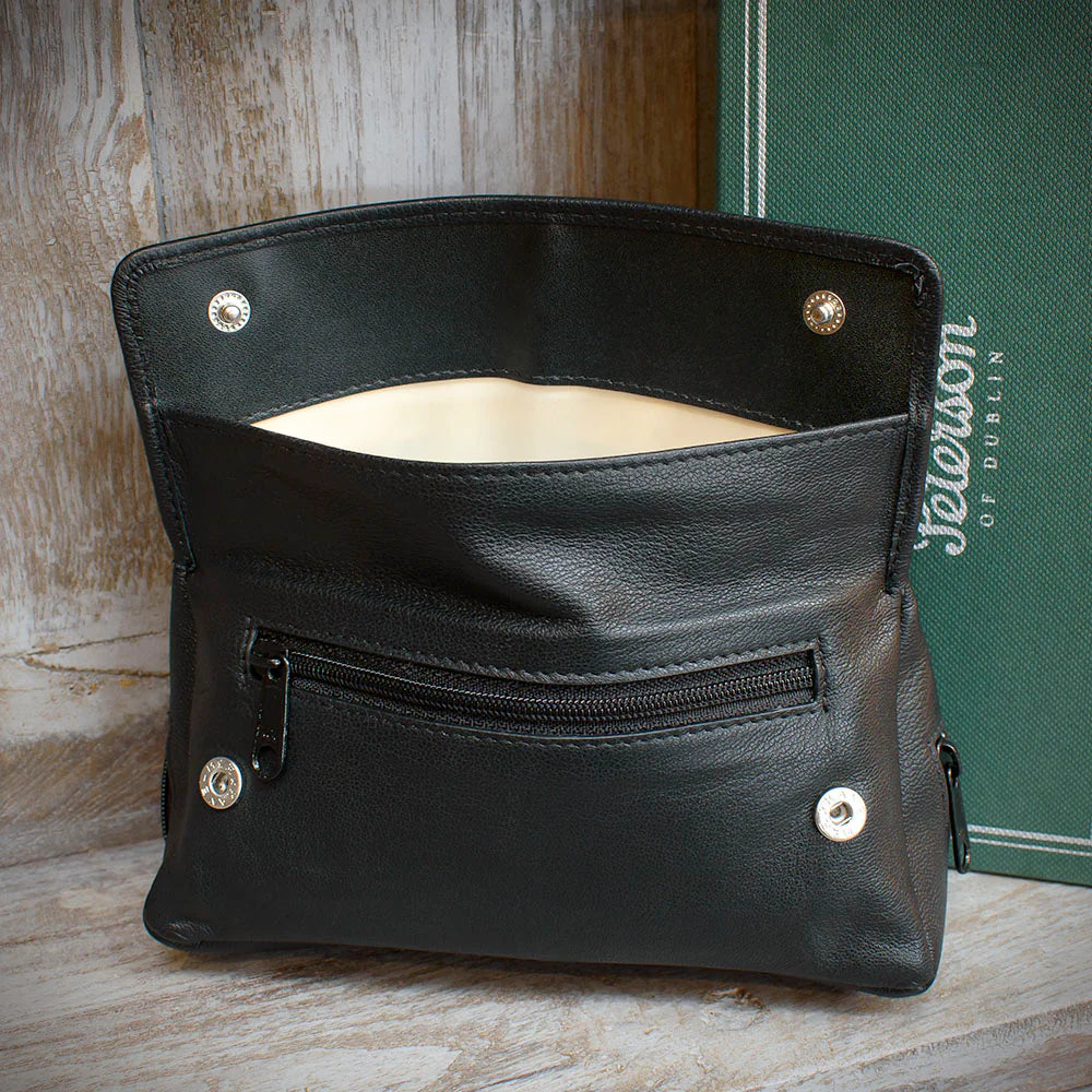Peterson Two Pipe Combination Pouch - Press Stud Black (POU-137)