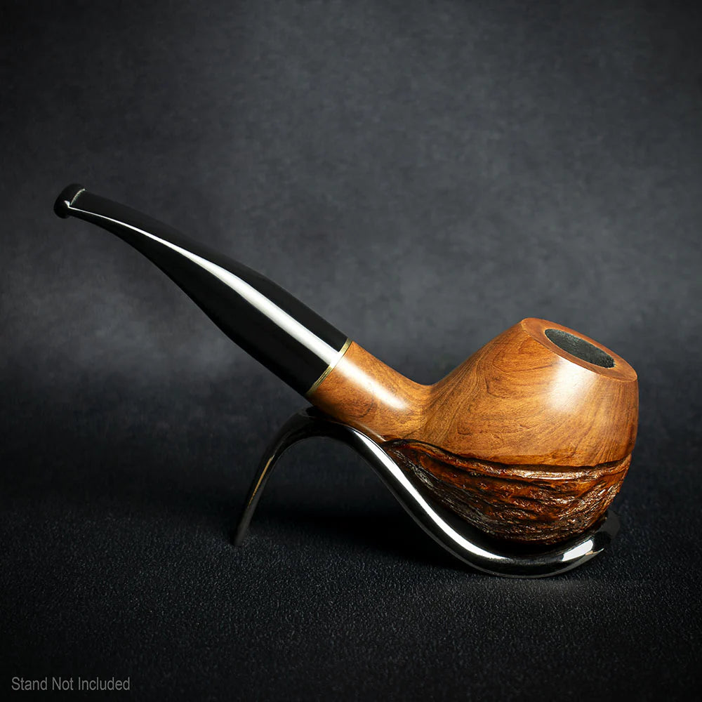 Jean Claude 9mm Filter Rustic Wave Briar Smoking Pipe - Shape 50