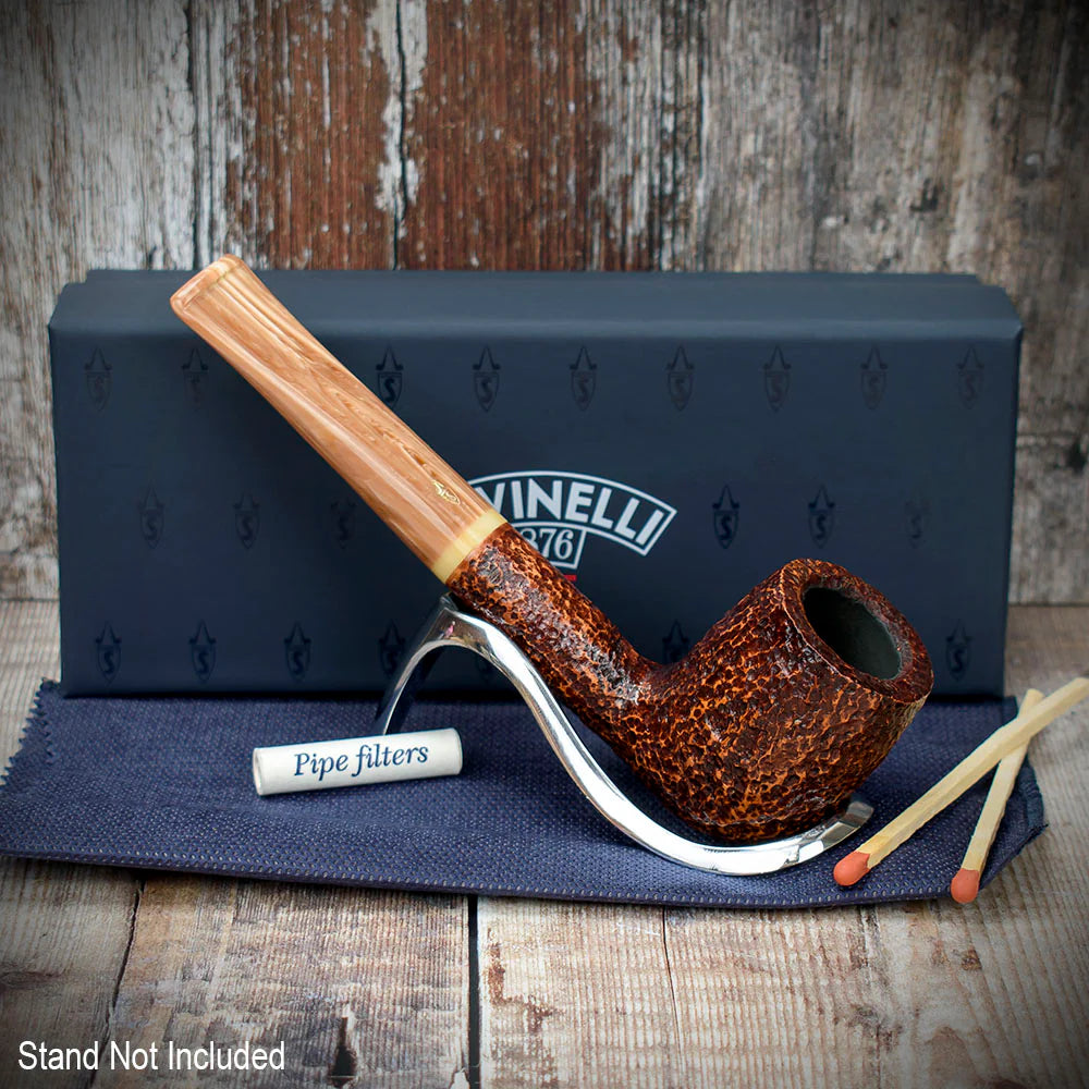 Savinelli Dolomiti Rustic Light Brown 128 - 9mm Briar Pipe