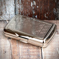 Tobacco Tin with Paper Holder - Patterned Chrome Top