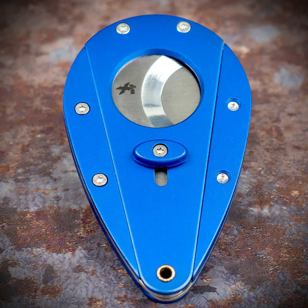 Xikar Xi-1 Blue Anodised 100BL Double Blade Guillotine Cigar Cutter