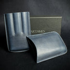Artamis Navy Blue Leather Cigar Case - 3 Coronas