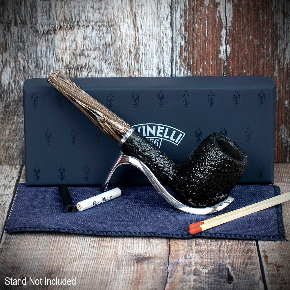 Savinelli Morellina Rustic Black 128R - 6mm Briar Pipe
