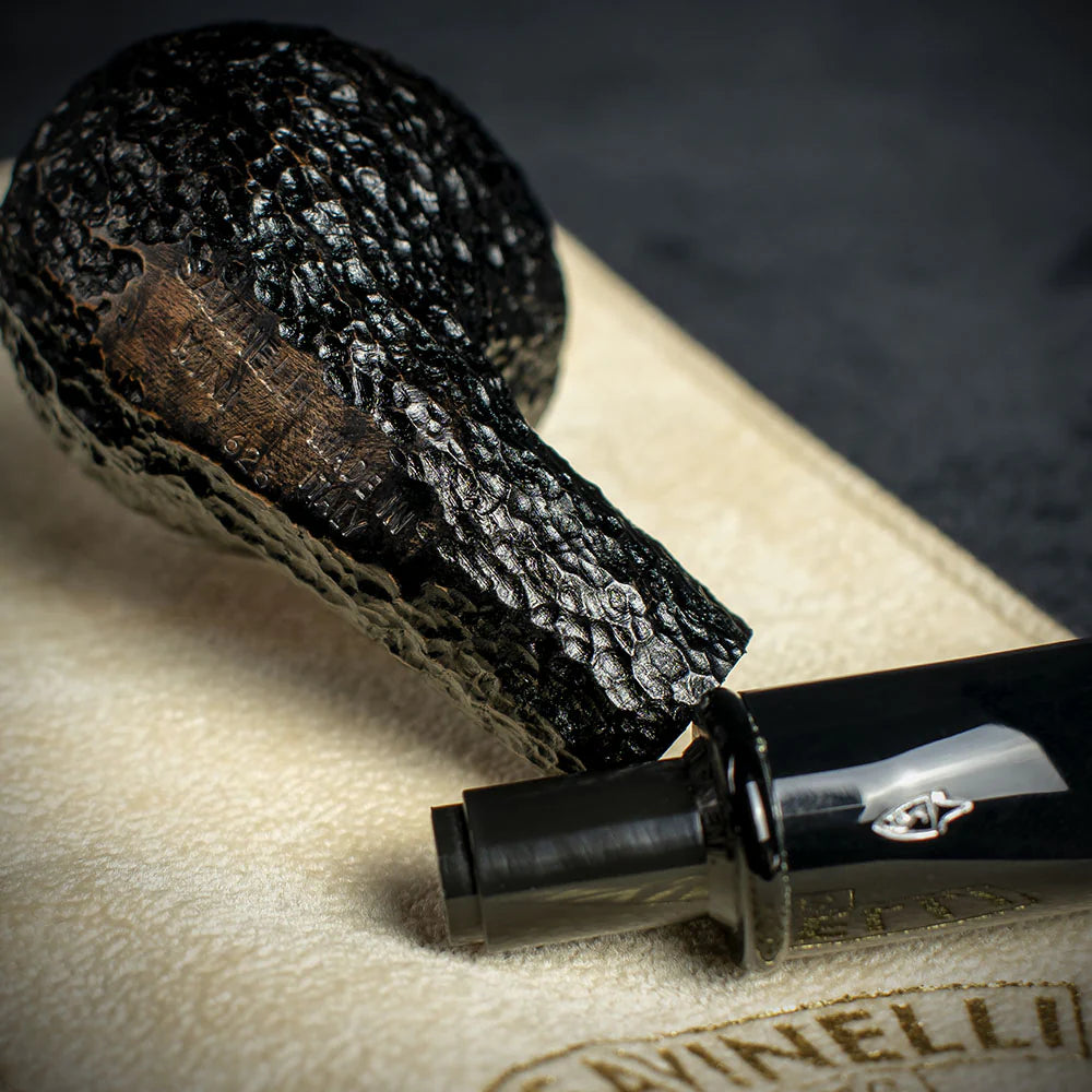 Savinelli Mini -  Black Rusticated Briar Smoking Pipe - Shape 626 (6mm)