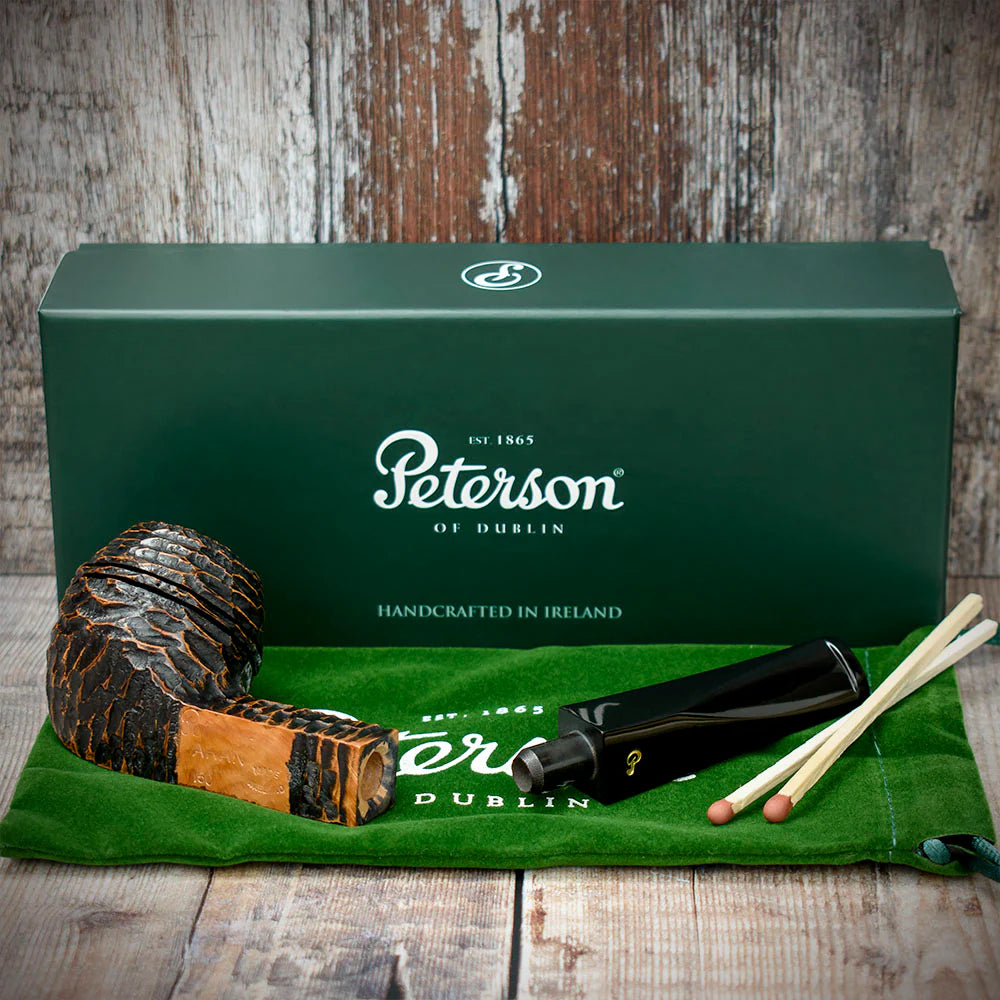 Peterson of Dublin Aran Rusticated Briar Smoking Pipe - Shape No.150