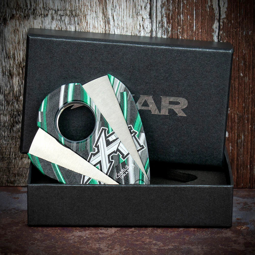 Xikar Xi-2 Nightlife Green 201NLG Double Blade Guillotine Cigar Cutter
