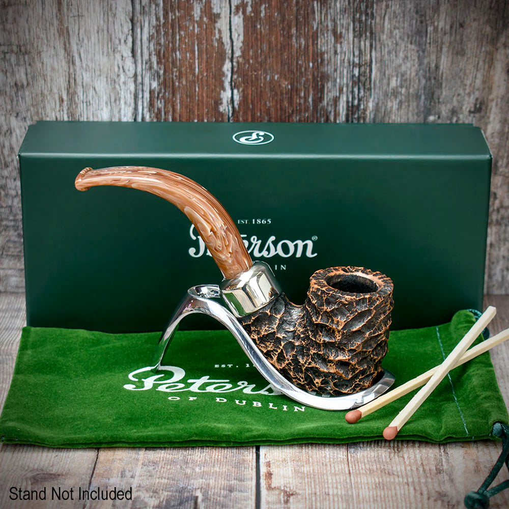 Peterson of Dublin Derry Rusticated Briar Smoking Pipe - Shape 338 - 9mm
