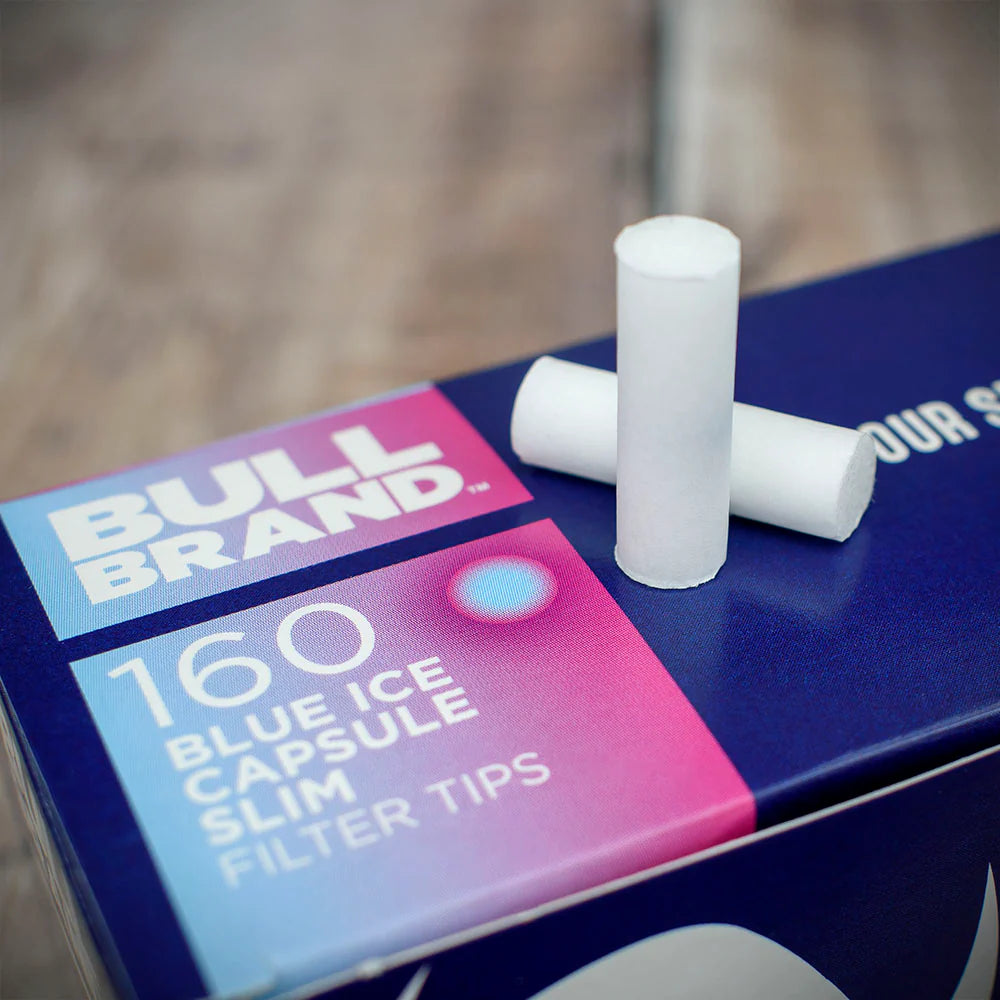 Bull Brand Blue Ice Capsule Slim Filter Tips - 160 Pack