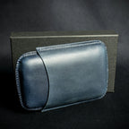 Artamis Navy Blue Leather Cigar Case - 3 Robustos