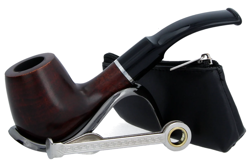 Smoke-King Pipe Smoker's Starter Kit - Half-Bent Briar Pipe
