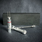 Satin Silver Metal Cigar Drill Spike Nubber & Double Punch - Draw Enhancer Tool