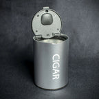 Silver Portable Ashtray Can for Cigars - Travel Ashtray fits in Cupholder