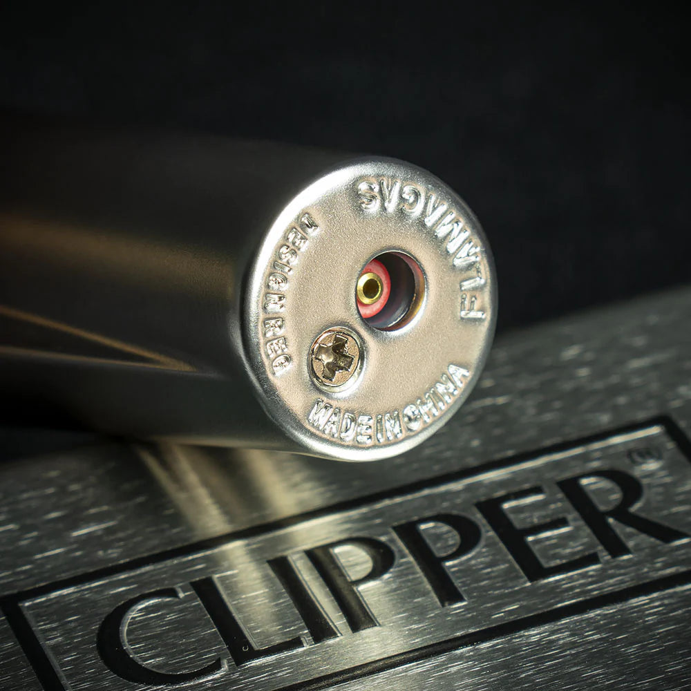 Clipper Refillable Lighter with Tin - Silver Gradient