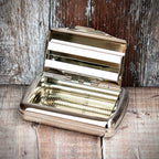 Tobacco Tin with Paper Holder - Patterned Chrome Top