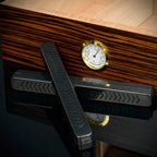 Cigar Humidor Glass Top Ebony Veneer HU21 - 25 Cigar Capacity