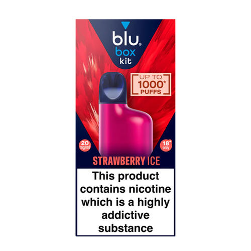 blu box kit Recharchable Device + Strawberry Ice Vape Pod 2ml 20mg/ml Nicotine
