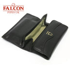 Falcon Black Leather Pipe Smoker's Roll-Up Pouch - 684
