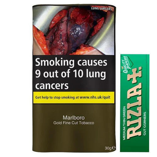 Marlboro Gold 30gm Tobacco & Rizla Green