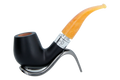 Rattrays Monarch Black 9mm Briar Smoking Pipe - Shape 177