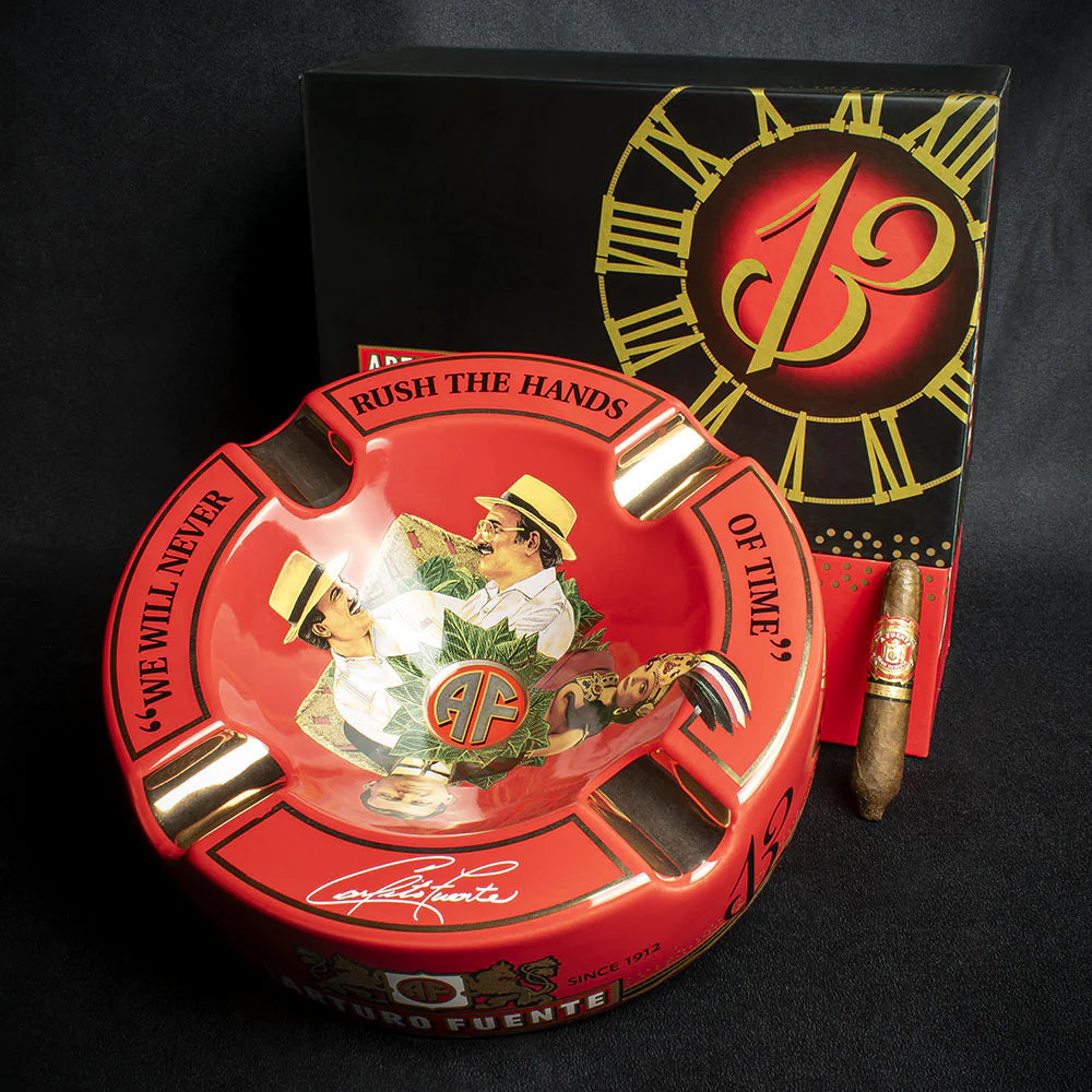 Arturo Fuente Hands of Time Ashtray - Red + Short Story Cigar