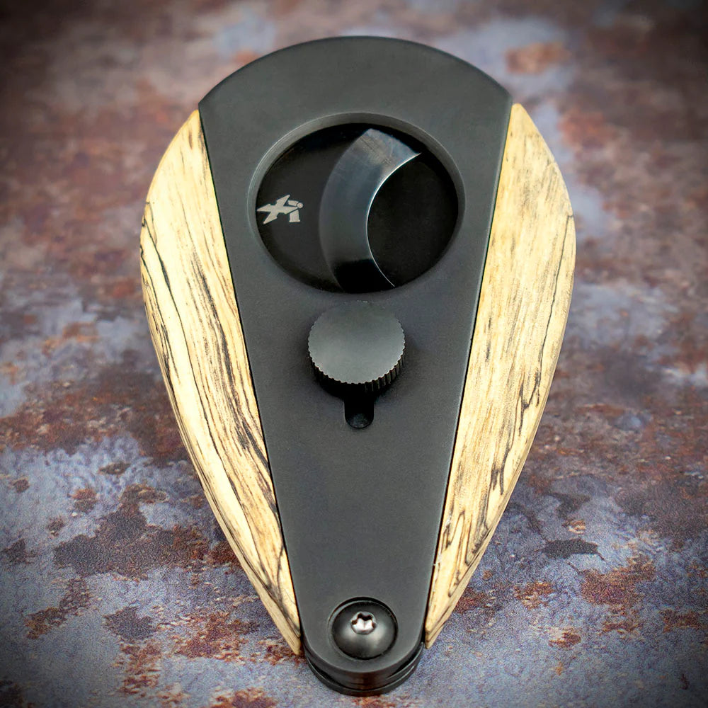 Xikar Xi-3 Phantom Black Spalted Tamarind 300BKST Double Blade Guillotine Cigar Cutter