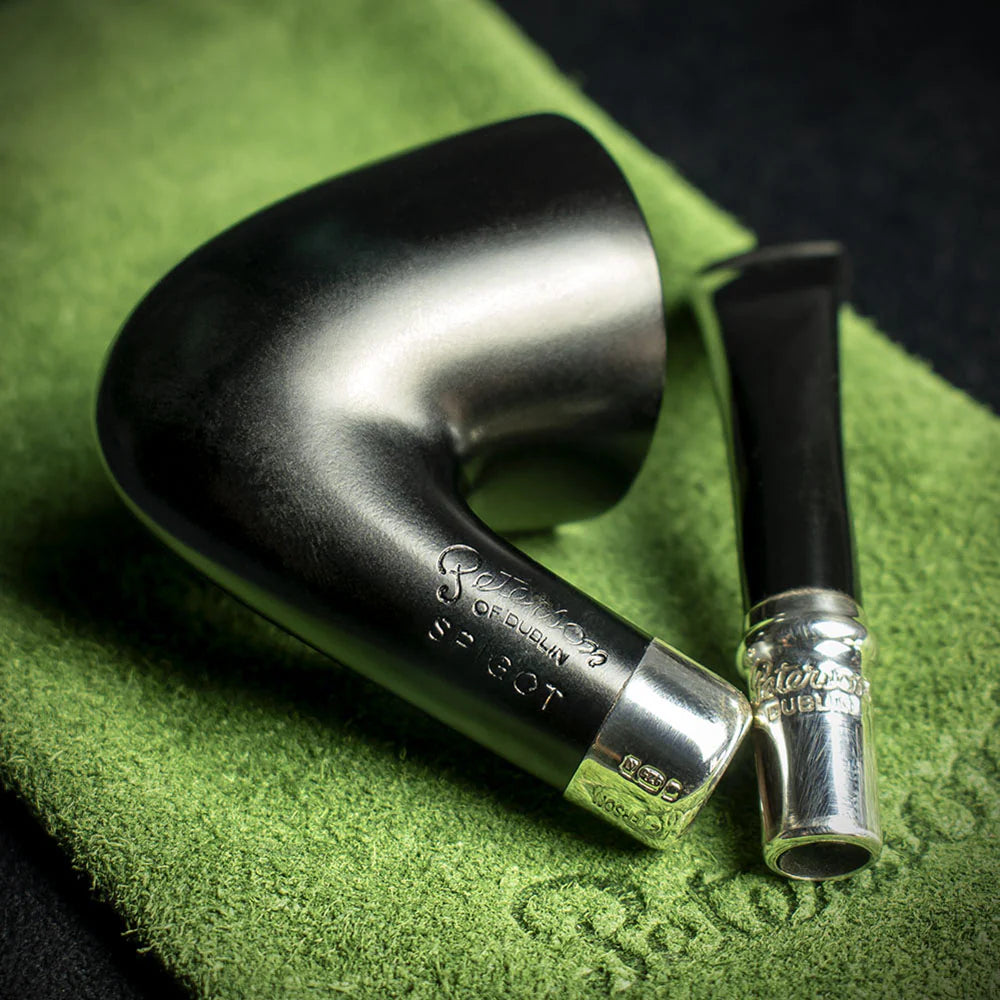 Peterson of Dublin Ebony Spigot Briar Smoking  Pipe - Shape 128