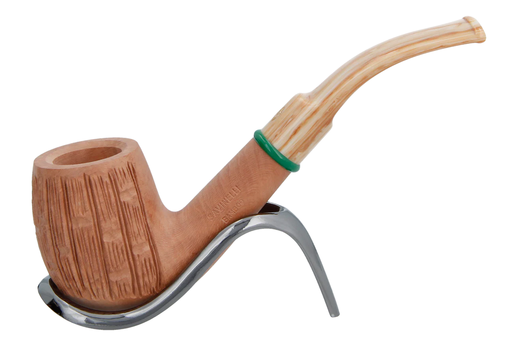 Savinelli Bamboo Rusticated Natural 607 - 6mm Briar Pipe