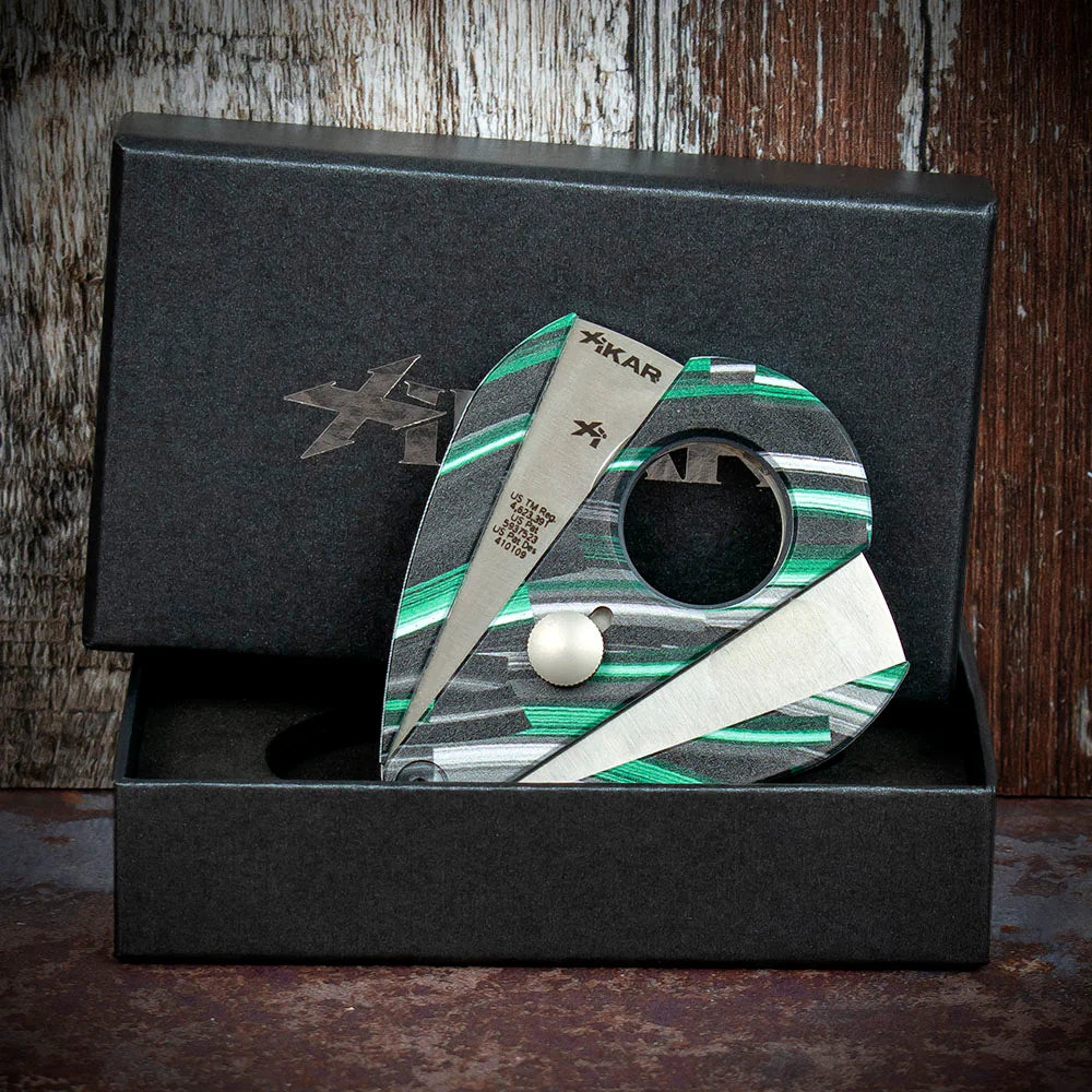 Xikar Xi-2 Nightlife Green 201NLG Double Blade Guillotine Cigar Cutter